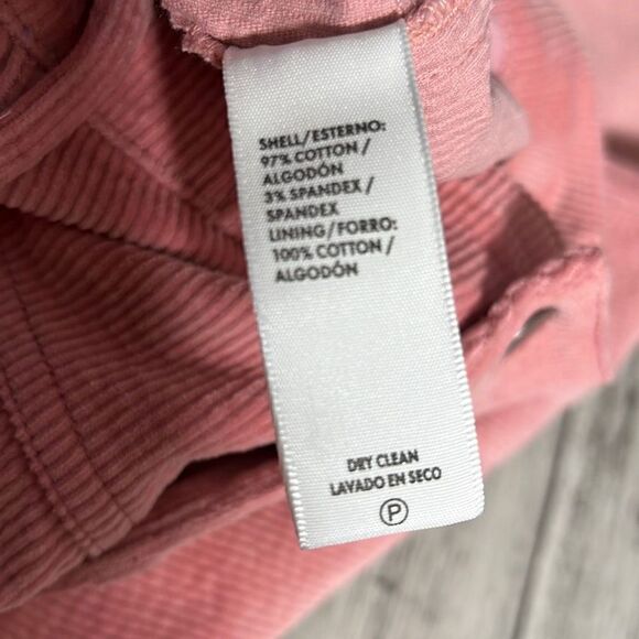 Rebecca Minkoff Women's Sandra Corduroy Pants Crop Pockets Stretchy Pink Size 4 - Picture 7 of 8